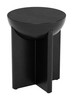 Tume Black Mango Wood Round Side Table