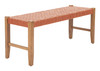 Bandani Tan Leather and Rubberwood Bench