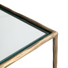 Ranol Brass Natural Marble and Glass Rectangular Side Table