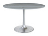 Star Gray & Silver Natural Marble and Aluminum Round Dining Table