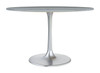 Star Gray & Silver Natural Marble and Aluminum Round Dining Table