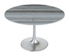 Star Gray & Silver Natural Marble and Aluminum Round Dining Table