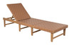 Breath Brown Acacia Wood Height-Adjustable Chaise Lounge for Outdoor Use