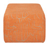Nendo Abstract Orange Rubberwood and Polyester Bench