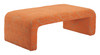 Nendo Abstract Orange Rubberwood and Polyester Bench