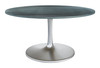 Metropolis Gray & Silver Natural Marble and Aluminum Dining Table (60")