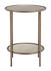 Anelli Bronze Glass and Steel Round Side Table
