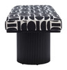 Botoia Black & White Pine Wood and Polyester Bench