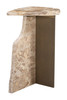 Surya Beige Natural Marble and Iron Side Table