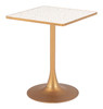 Spot Beige & Gold Steel Square Bistro Table