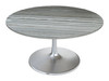 Star Gray & Silver Natural Marble and Aluminum Dining Table (60")