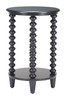 Gocce Black Fir Wood Round Side Table