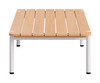 Lychee Natural Acacia Wood and Aluminum Rectangular Coffee Table
