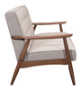Rocky Putty Rubberwood and Polyester Sofa