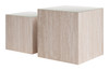 Cambro Stone Beige Tempered Glass Square Coffee Table Set