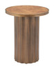 Afinato Brown Steel Round Side Table