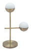 Waterloo White & Bronze Glass and Steel Table Lamp