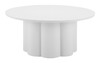 Palmier White Aluminum Round Coffee Table for Outdoor Use