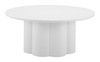 Palmier White Aluminum Round Coffee Table for Outdoor Use
