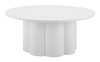 Palmier White Aluminum Round Coffee Table for Outdoor Use