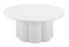 Palmier White Aluminum Round Coffee Table for Outdoor Use