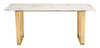Atlas White & Gold Composite Stone and Stainless Steel Dining Table