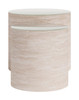 Carzo Stone Beige Tempered Glass Round Coffee Table Set