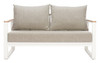 Welt Taupe & White Aluminum and Olefin Sofa for Outdoor Use
