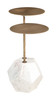 Anten Brass & White Natural Marble and Iron Round Side Table
