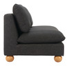 Minze Black Rubberwood and Polyester Loveseat