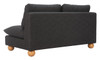 Minze Black Rubberwood and Polyester Loveseat
