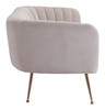 Deco Beige Stainless Steel and Polyester Sofa