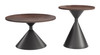 Rosk Walnut & Black Steel Round Coffee Table Set