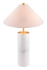 Ciara Beige & White Natural Marble and Steel Table Lamp