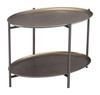 Bronson Bronze Steel Round 2-Tier Coffee Table