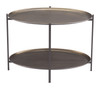 Bronson Bronze Steel Round 2-Tier Coffee Table