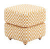 Haki Multicolor Rubberwood and Polyester Ottoman