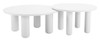 Ola White Aluminum Round Coffee Table Set for Outdoor Use