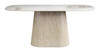 Nooka White & Natural Sintered Stone Rectangular Dining Table