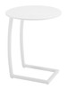 Noga White Aluminum Round End Table for Outdoor Use
