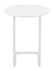 Noga White Aluminum Round End Table for Outdoor Use