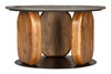 Pemba Multicolor Natural Marble and Mango Wood Round Coffee Table