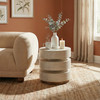 Laha Oak White Steel Round Side Table