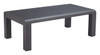 Rolig Black Aluminum Rectangular Coffee Table for Outdoor Use