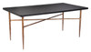 Nida Black & Bronze Steel Rectangular Dining Table