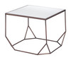 Arzon Bronze Glass and Steel Square Coffee Table Set