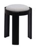 Banjul Misty Gray Birch Wood and Polyester Stackable Ottoman
