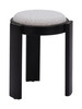 Banjul Misty Gray Birch Wood and Polyester Stackable Ottoman