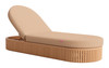 Sakina Brown Acacia Wood and Olefin Height-Adjustable Chaise Lounge