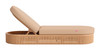 Sakina Brown Acacia Wood and Olefin Height-Adjustable Chaise Lounge